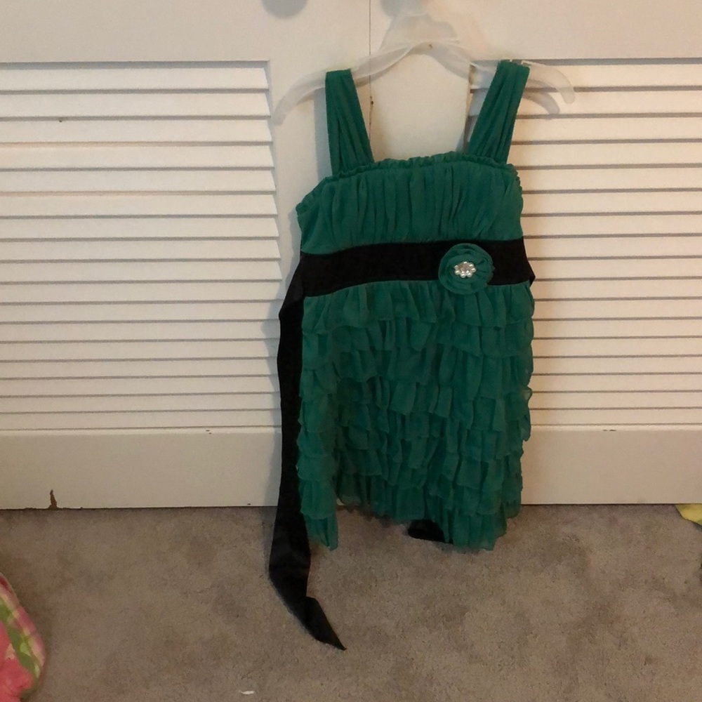 Green dress with flower